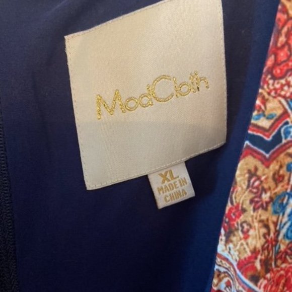 Unworn Burned Orange & Navy Dress - Picture 4 of 4